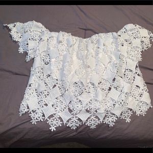 White lace crop top
